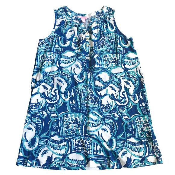 Lilly Pulitzer Girls Essie Tunic Dress in Keep On Trunkin Elephant - Size LG